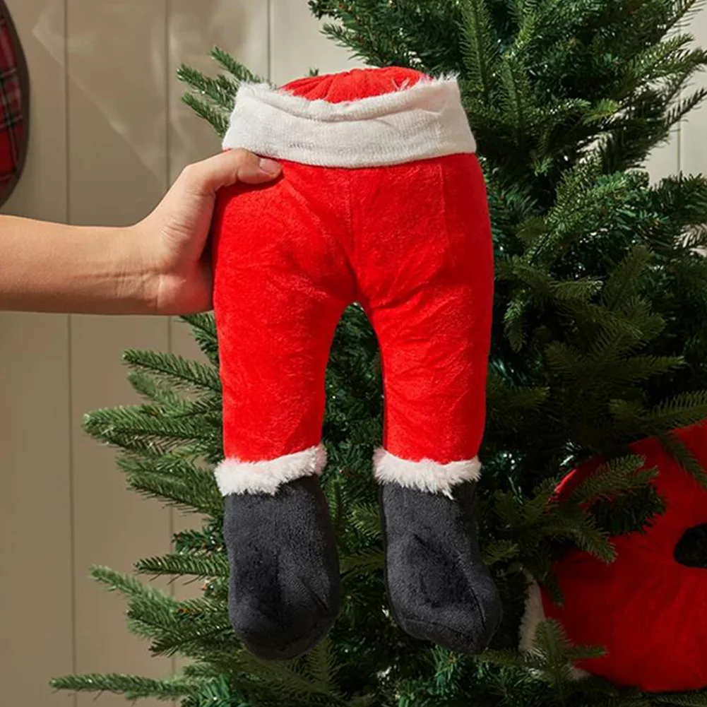 1/2PCS Xmas Tree Decoration Props Santa Claus Green Artificial Leg Children's Toy Christmas Elf Leg Plush Toy Christmas Home Dec