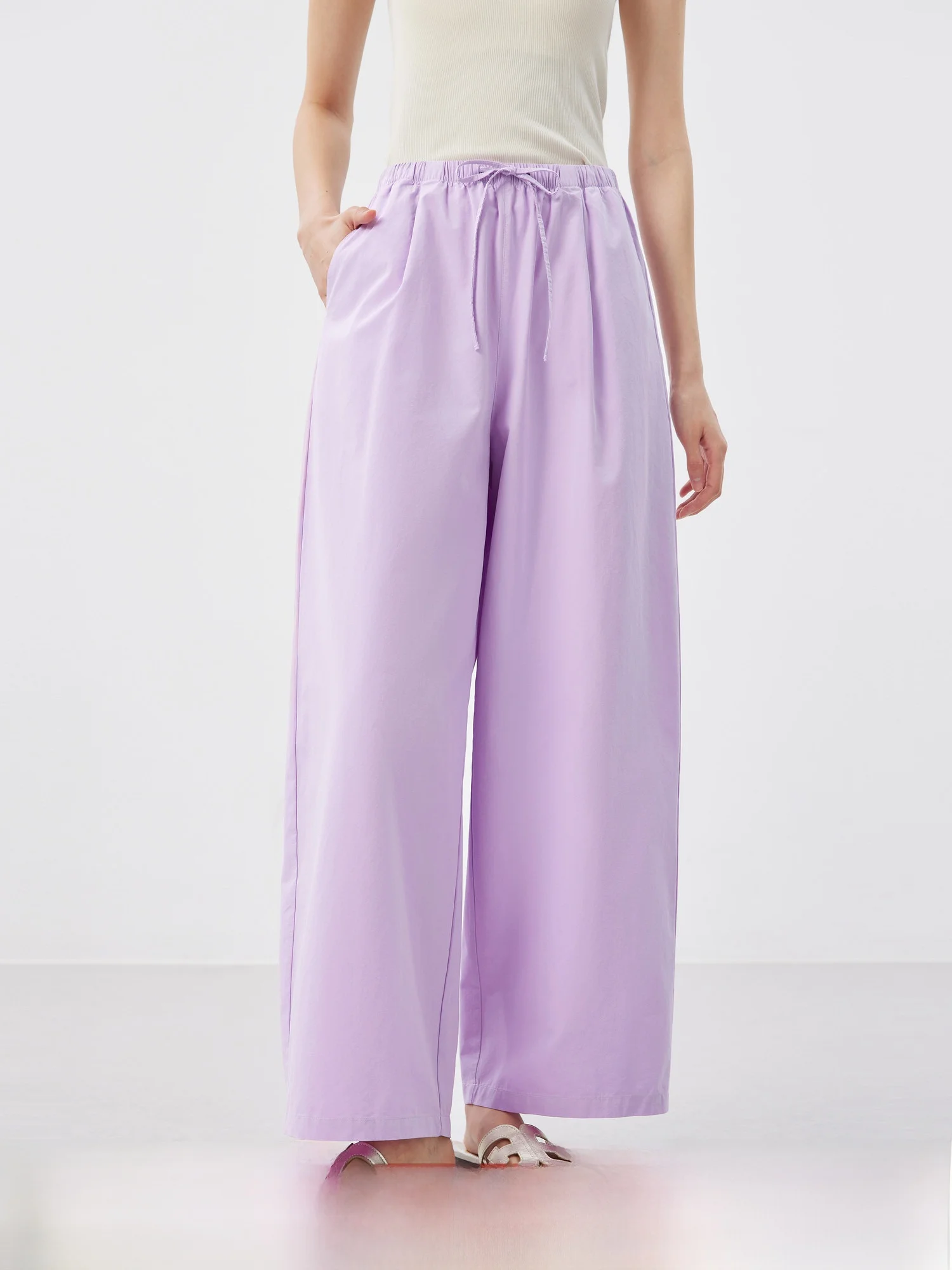 

Брюки Mijia High Quali Lazy Street Sle Spring Summer Micro Arc с эффектом коррекции фигуры, эластичным поясом и приятной текстурой, повседневные