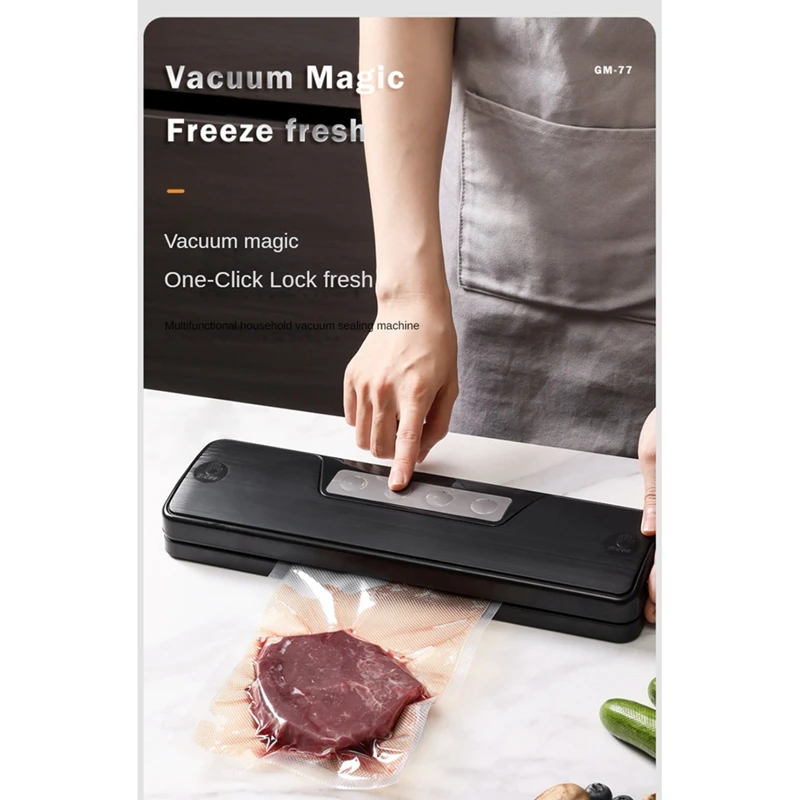 Mini Electric Vacuum Food Sealer Dry&Wet Vacuum Sealer Machine Professional Home Food Vacuum Sealer Packaging Reusable US Plug-B