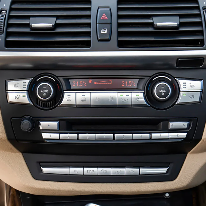 For BMW X5 X6 E70 E71 E72 Car Styling Wind Volume Air Conditioning Switch Fan Buttons Covers Trim Stickers Interior Accessories