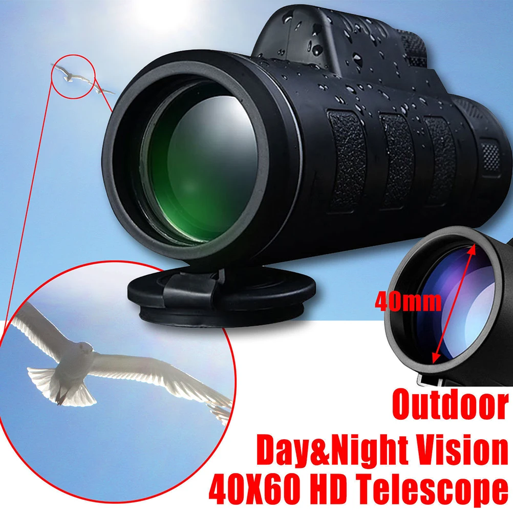 

40x60 Monocular Telescope High Magnification Durable Scope for Night Vision Bird Watching Camping Travel
