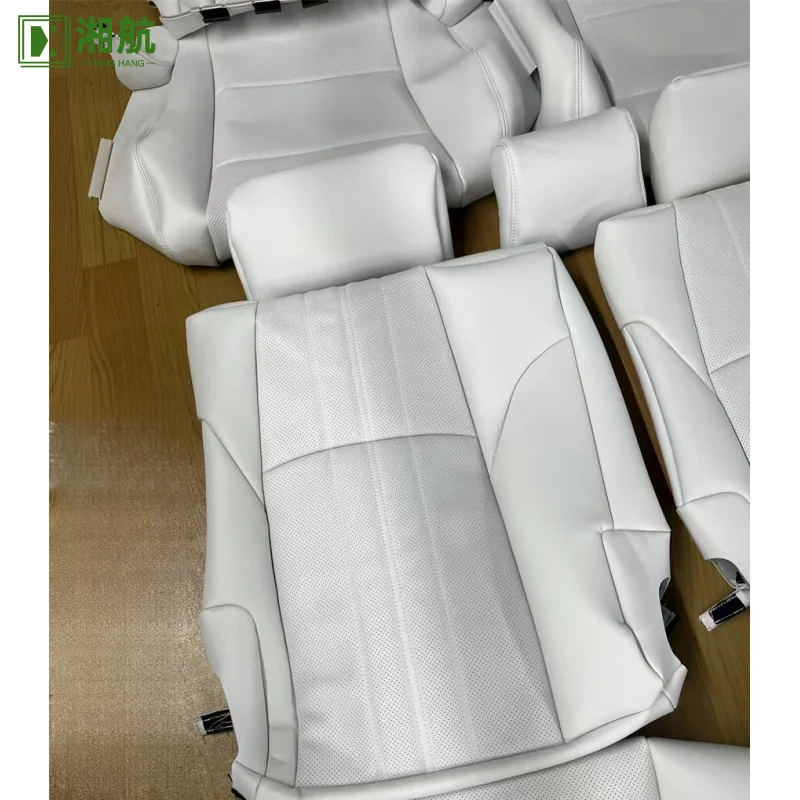 Suitable for 2018 Toyota Alphard (Titanium on Right) Custom White Nappa Leather Full Replacement Car Seat Cover