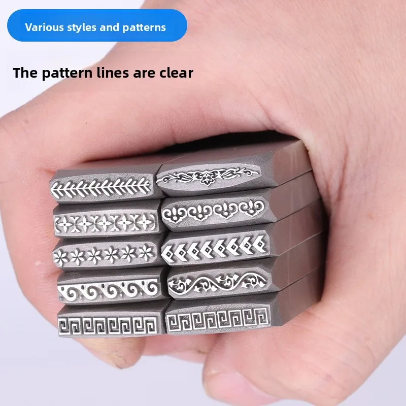 Professional Jewelry Letter Punch - Floral Border Metal Stamp for Custom Bracelet and Ring Marking Long Lace Pattern