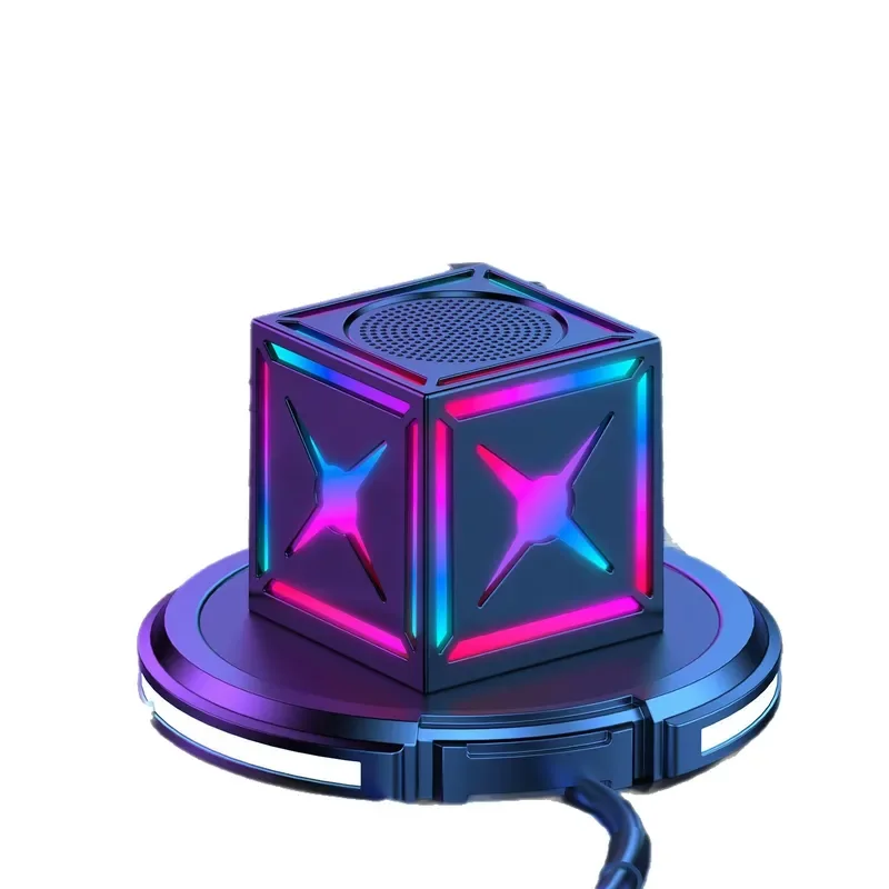 BOLRZO Hot-selling wireless 5.3 speakers, super volume 5W powerful subwoofer, portable RGB colorful lights are perfect