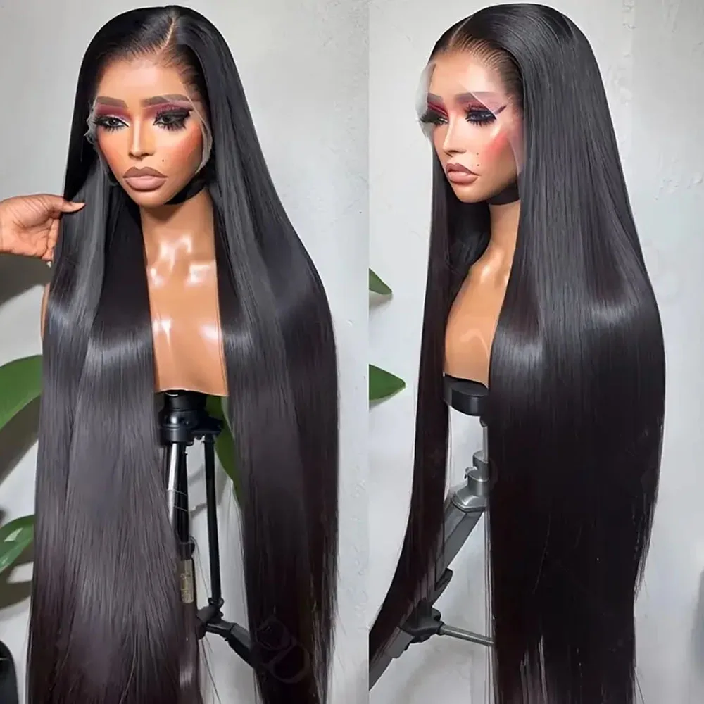 

36 40-дюймовые длинные костяные прямые кружевные фронтальные парики Бразильские девственные человеческие волосы 13x4 HD Парики фронта шнурка предварительно выщипанные с волосами ребенка