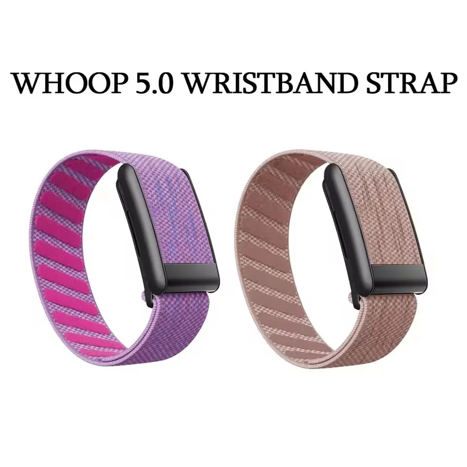

For Whoop 5.0 wristband strap nylon woven elastic mg sports replacement Bracelet with rose gold Black siver U-shaped frame Band