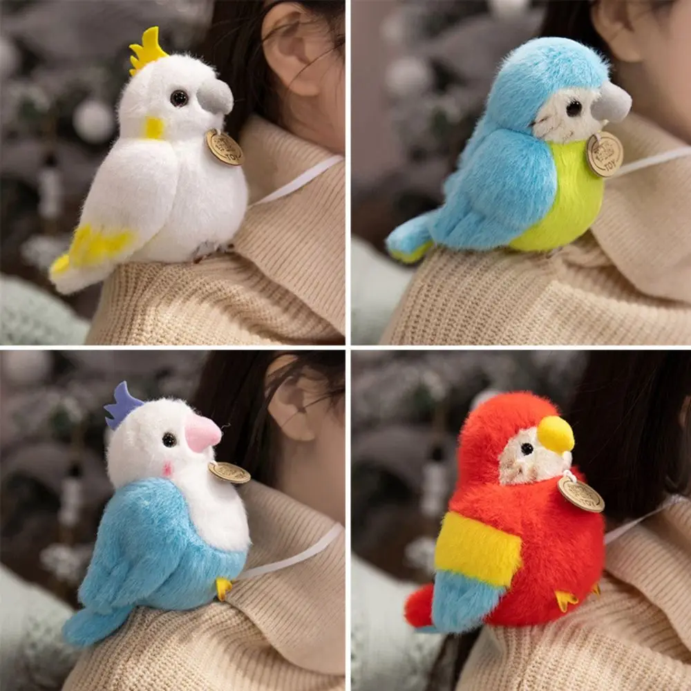 

Simulation Parrot Plush Pendant Plush Animal Bag Pendant Birds Snap Wristband Cartoon Magnetic Standing Shoulder Animals