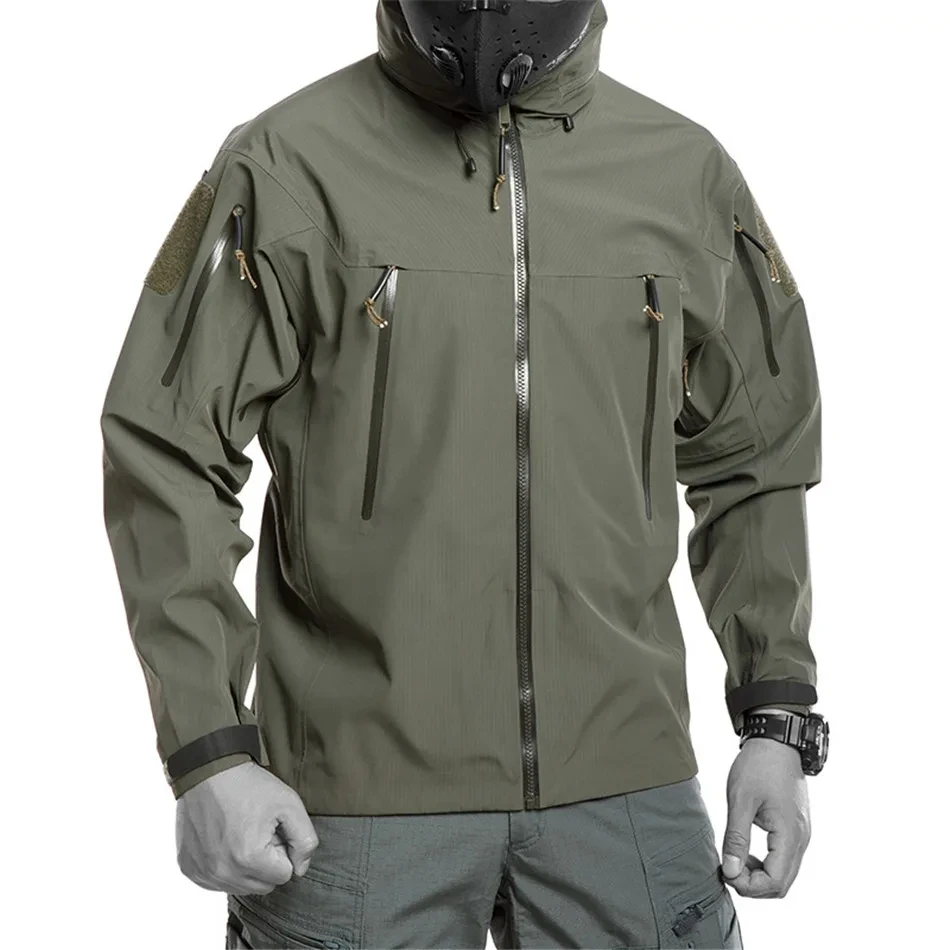 Chaqueta táctica de concha dura impermeable para hombres, Abrigo con capucha fino a prueba de viento, ropa militar de EE. UU., escalada al aire libre, senderismo, primavera y otoño