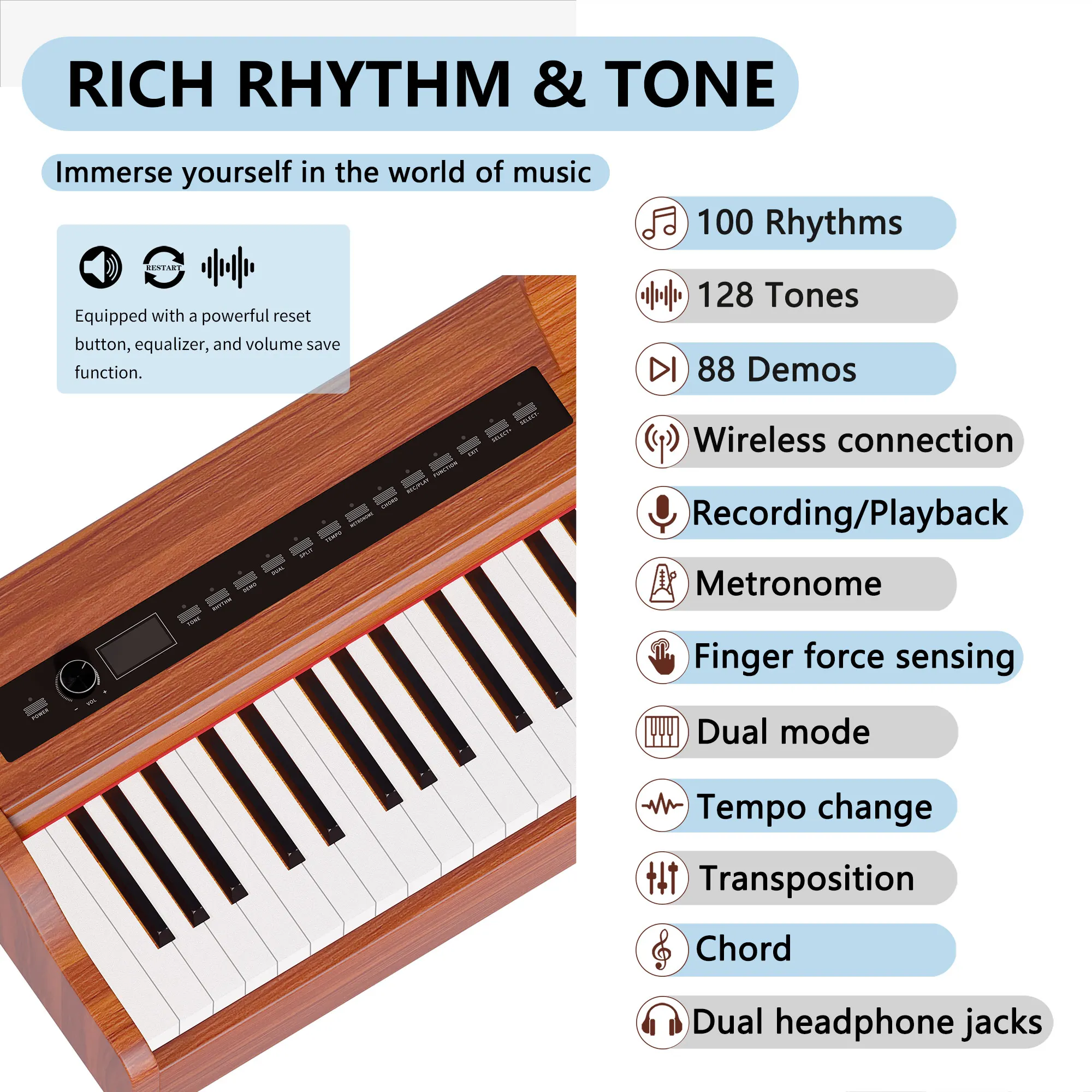 

Upright Digital Piano 88 Weighted Keys Electronic Music Keyboard Professional Musical Instruments For Sale Price For Home