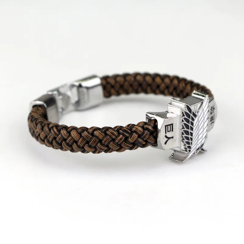 Anime Attack on Titan Figure Toys Action Figure Leather Rope Woven Bracelet Fans Cosplay Collection Jewelry Accessories Gift