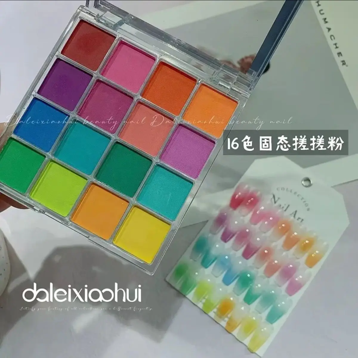 Paleta de sombra de ojos en polvo para uñas, 16 colores, pigmento degradado iridiscente, polvo para fiesta, maquillaje Y2K, polvo decorativo para uñas y cuerpo