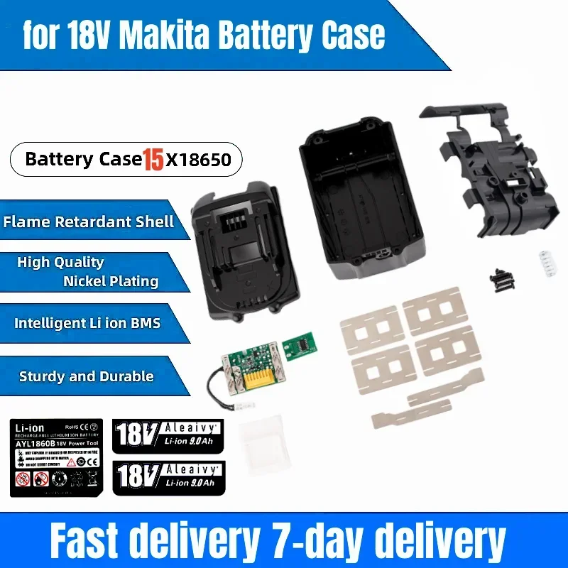 

BL1830 15X 18650 Li-ion Battery Case PCB Charging Protection Circuit Board Shell Box BL1845 For Makita 18V 9.0Ah 6.0Ah Housings