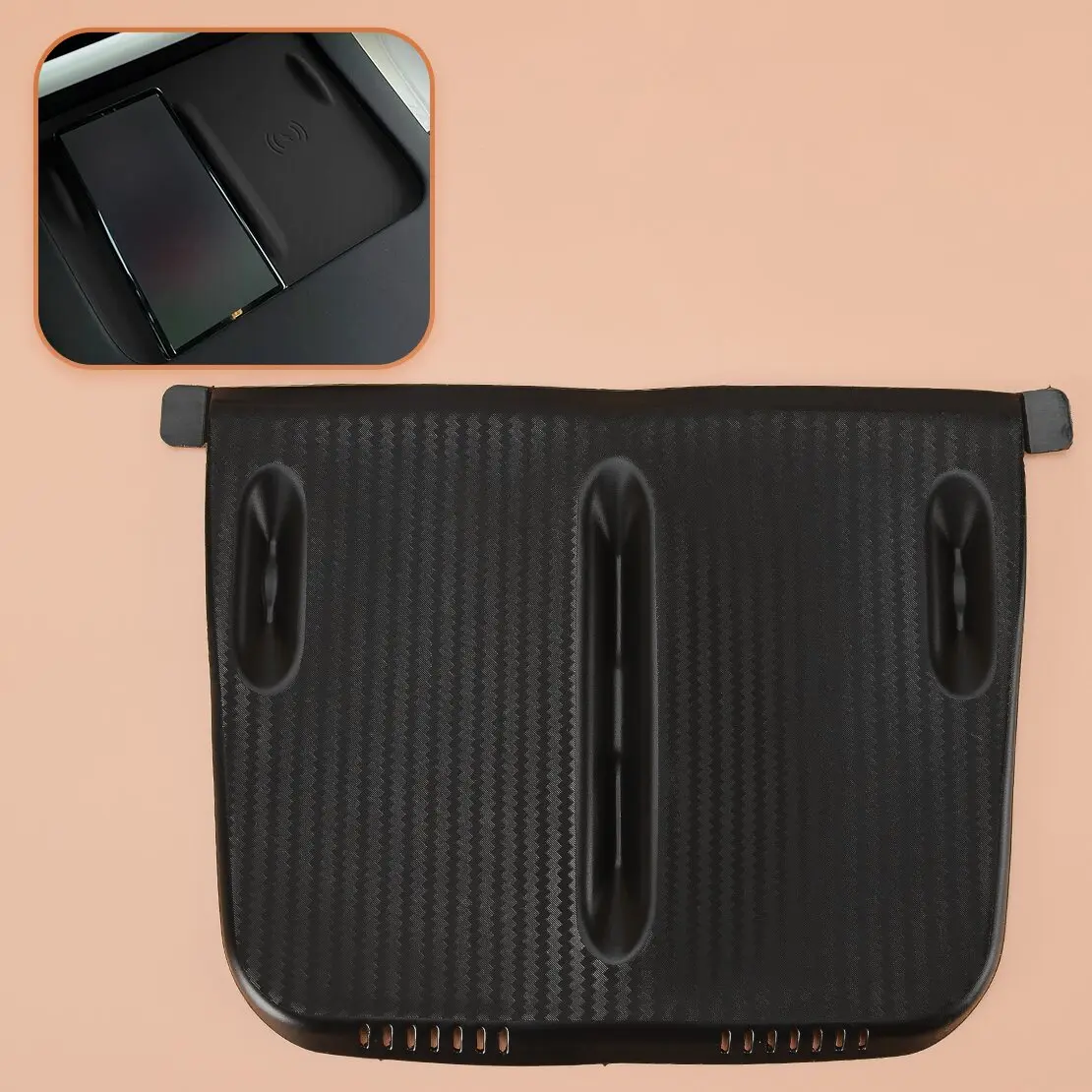 

Car Center Console Wireless Charging Silicone Pad Mat Cover Black Fit for Tesla Model Y 3 2021-2024