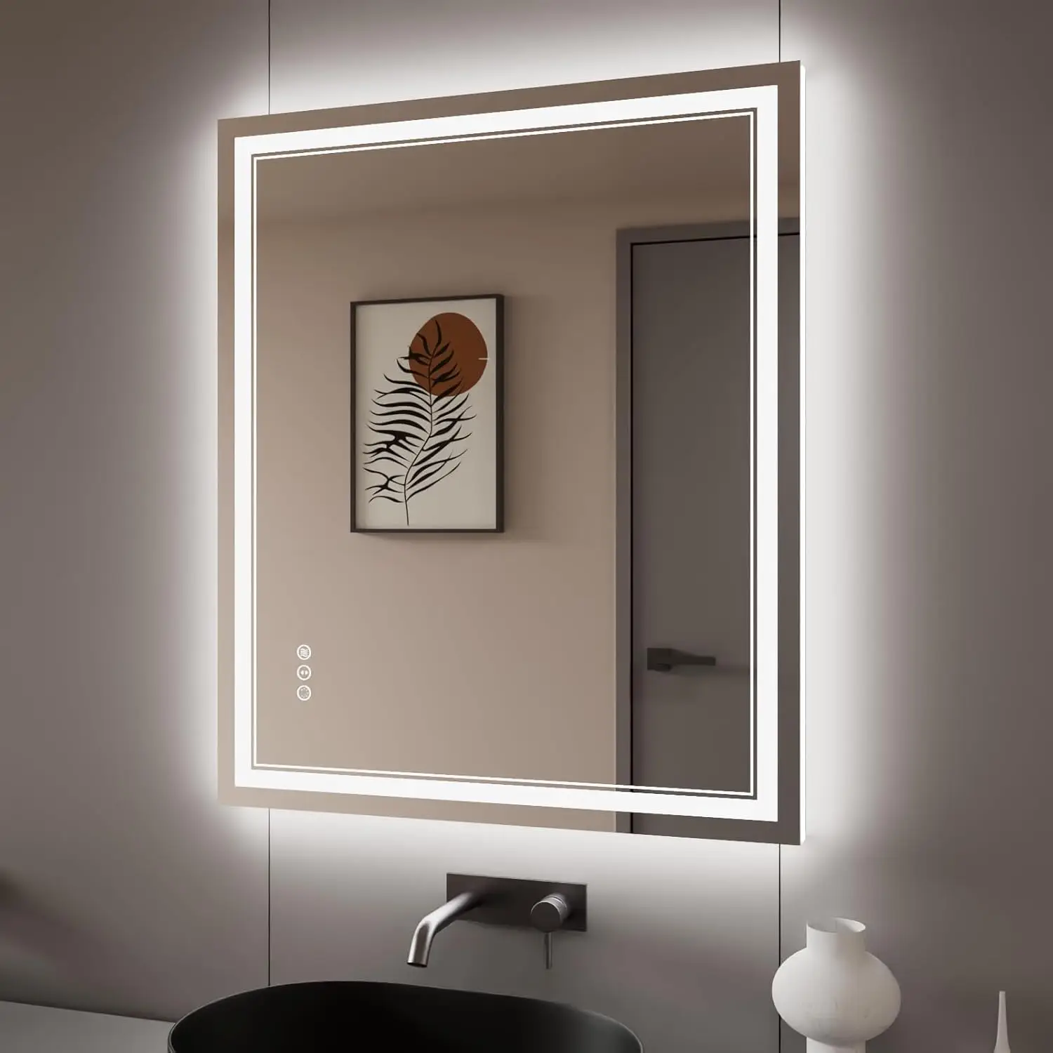 30x36 Inch LED Bathroom Mirror with Lights Backlit and Front Lighted Bathroom Mirrors for Wall Anti-Fog Dimmable Memory