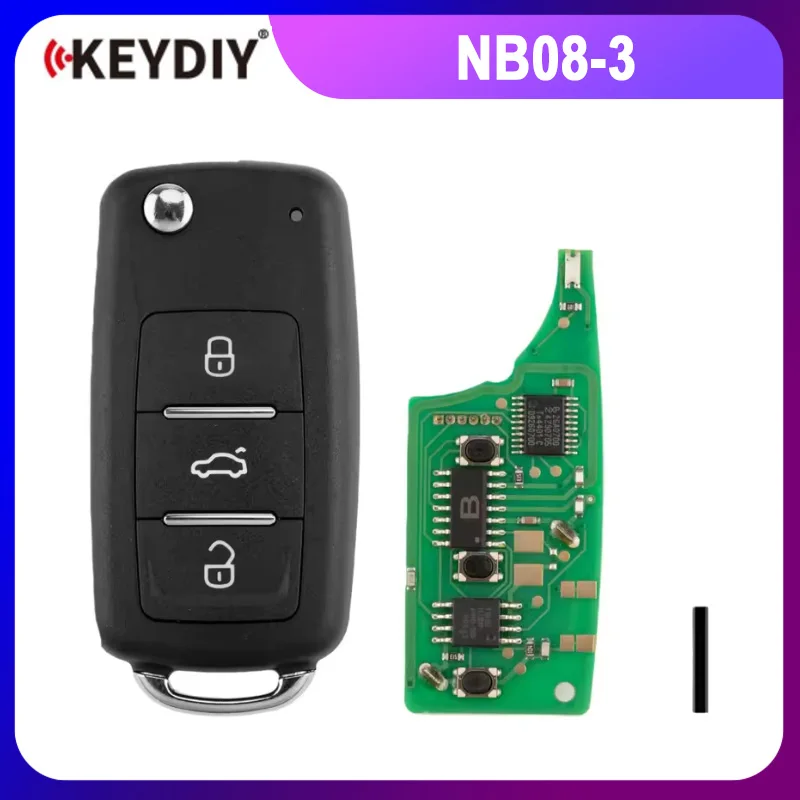 KEYDIY KD NB08-3 NB Series Universal Flip Remote Key 3 Buttons Compatible with Volkswagen Type Vehicles