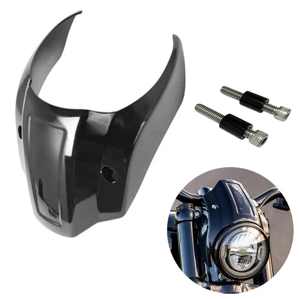 Motorcycle Gloss Black Front Mask Headlight Fairing Cover Cowl For 2018-2022 Harley Breakout FXBR 107 FXBRS 114