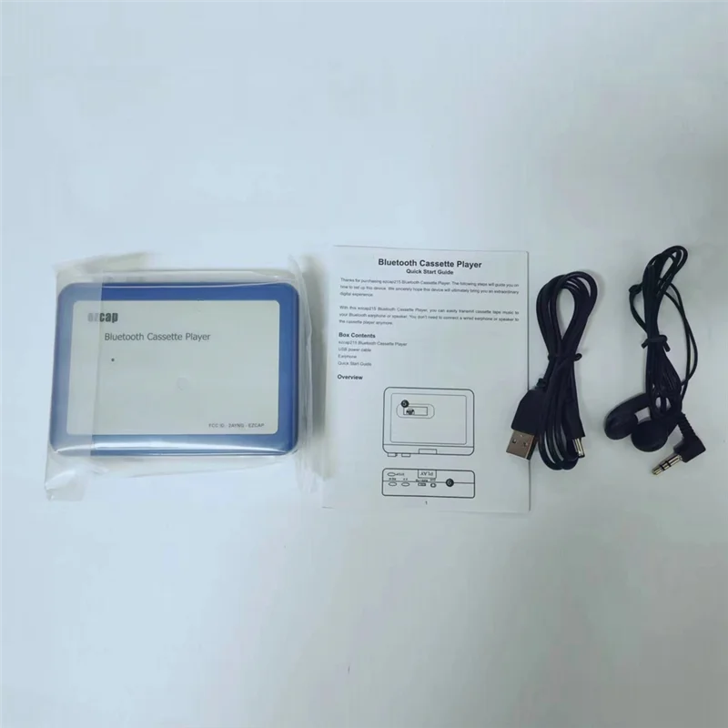 Ezcap draagbare Bluetooth Bluetooth-cassettespeler Cassettezenderspeler Wit en blauw Converteren naar MP3-converter