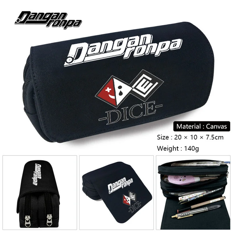 Anime Dangan Ronpa Monokuma Pencil Case Student School Pen Zipper Stationery Bag Cartoon Boys Girls Make-up Cosmetic Case