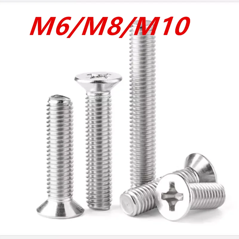 

M6M8M10stainless steel 304 phillips flat head countersunk screw electronic crossed recessed screw bolts hardware fasteners 1144