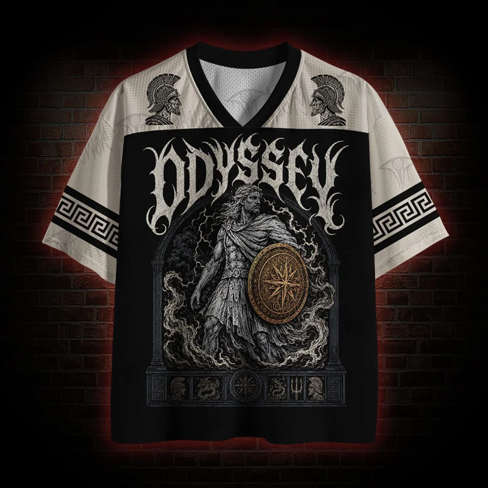 2026 New V-neck T-shirt Sports Fashion T-shirt 3D Printing Nordic Mythic Printed Street Breathable Fashion T-shirt