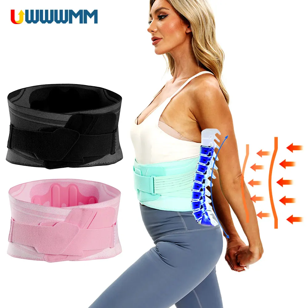 1 Pcs Sports Back Support Brace, Adjustable Lumbar Support for Back/Lumbar/Waist, Waist Wrap with Spring Stabilizers for Injury