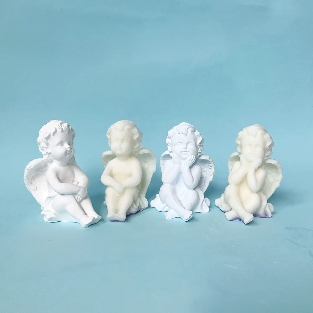 3D Angel Candle Silicone Mold European Angel Baby Ornaments Aromatherapy Resin Creative Epoxy 3D Silicone Mould 8333