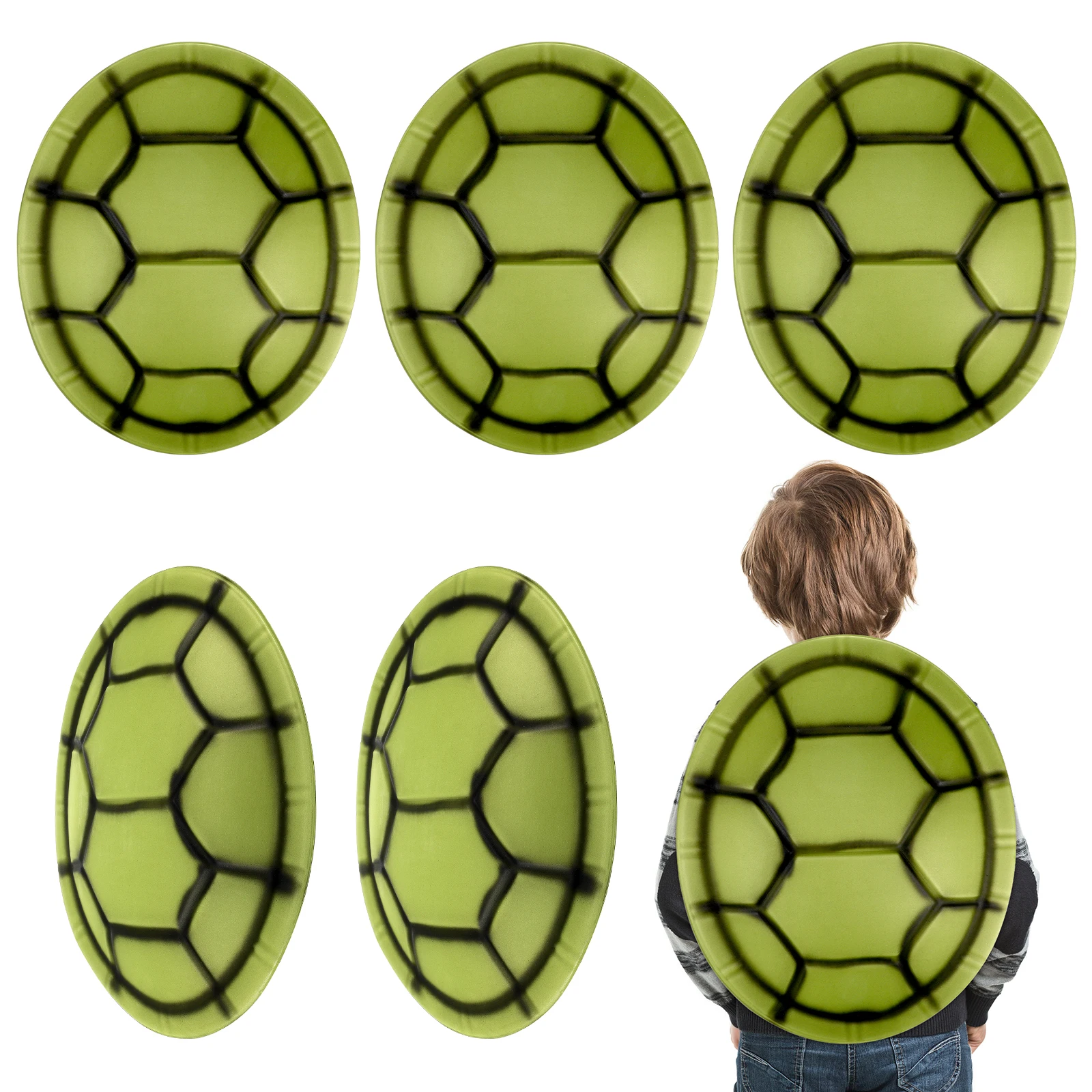 

6PCS Turtle Shell Props Lightweight EVA Halloween Party Costume Kids Green Reusable Cosplay Accessories DIY Decorations Festival