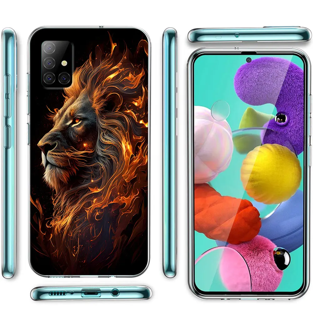 The Lion Case for Samsung Galaxy A51 A14 A54 A12 A41 A21s A13 A15 A55 A71 A23 A31 A33 A52 A24 A32 A34 A53 Soft TPU Phone Cover