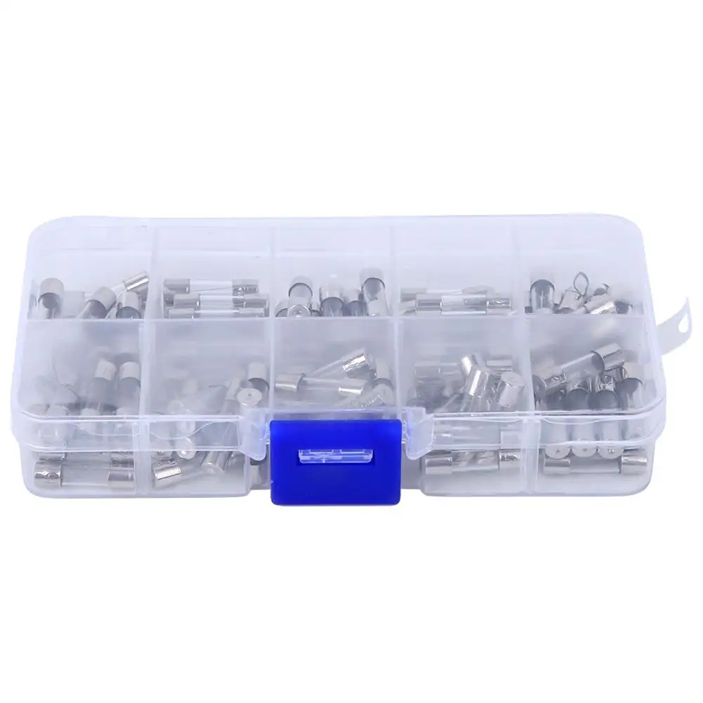 100PCS 10 Values Glass Assortment Electronics Accessories Box-Packed Power Control Equipment Set