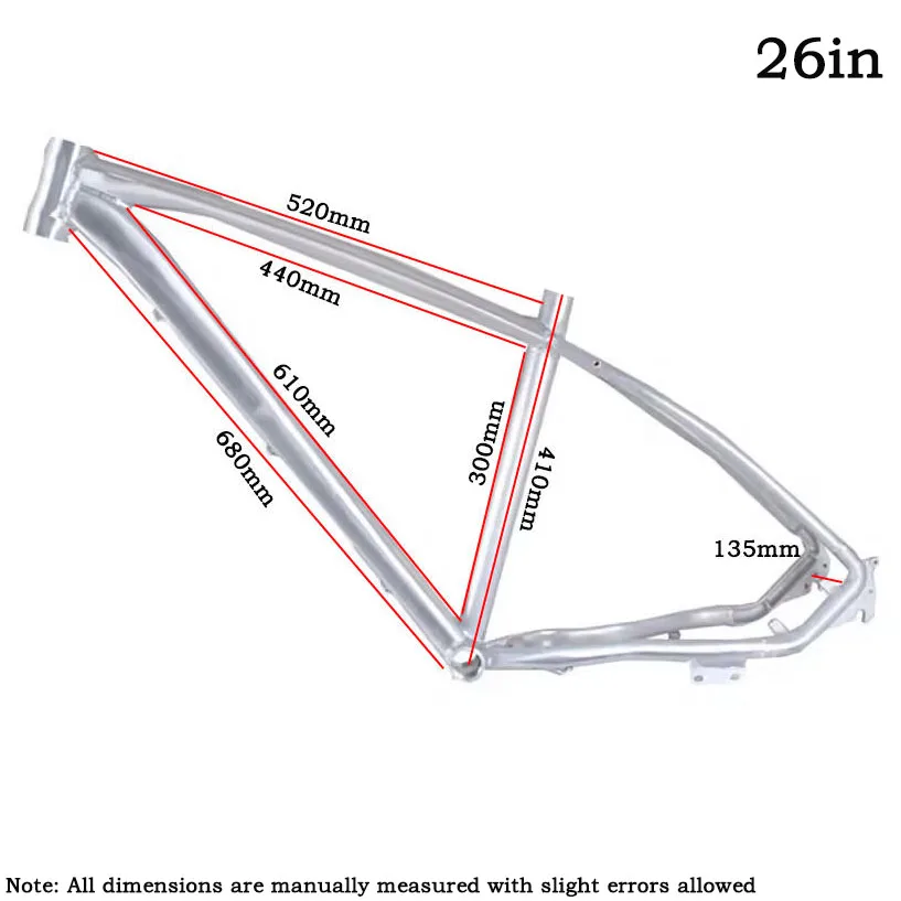 DIY Bicycle Frame 27.5 29 Inch Aluminum Alloy Oil Disc Brake Frameset Blank Rough Bicycle Parts Middle Riser Tube 17 inch
