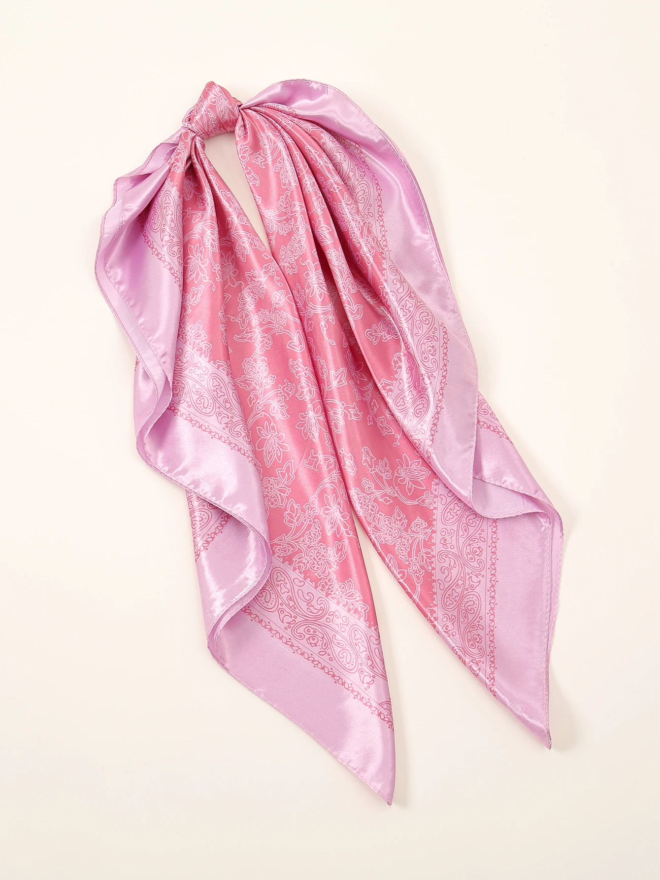 New Satin Silk Printed 90 Square Scarf Headband Kerchief Woman Muslim Hijab Shawls Lady Summer Floral Bandana Islamic Turban