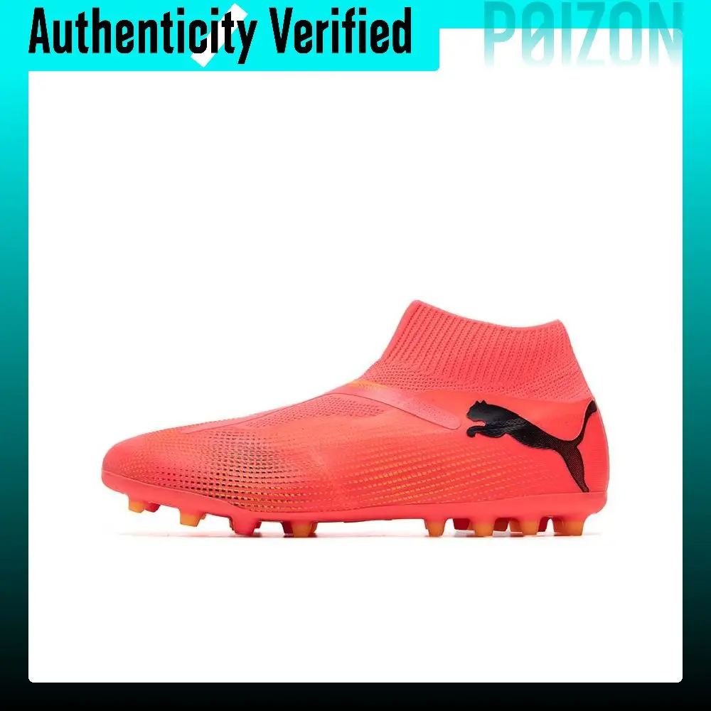 PUMA FUTURE 7 MATCH MG Multi Ground Cushioning Abrasion Resistant Support Soccer Shoes Men's Red Yellow 107712-03