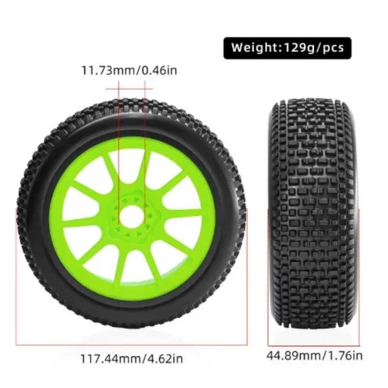 4pcs 117mm 1/8 RC Off-Road Buggy Tires Wheel 17mm Hex for ARRMA Typhon Talion Redcat Team Losi Kyosho HPI WR8 HSP RC Car