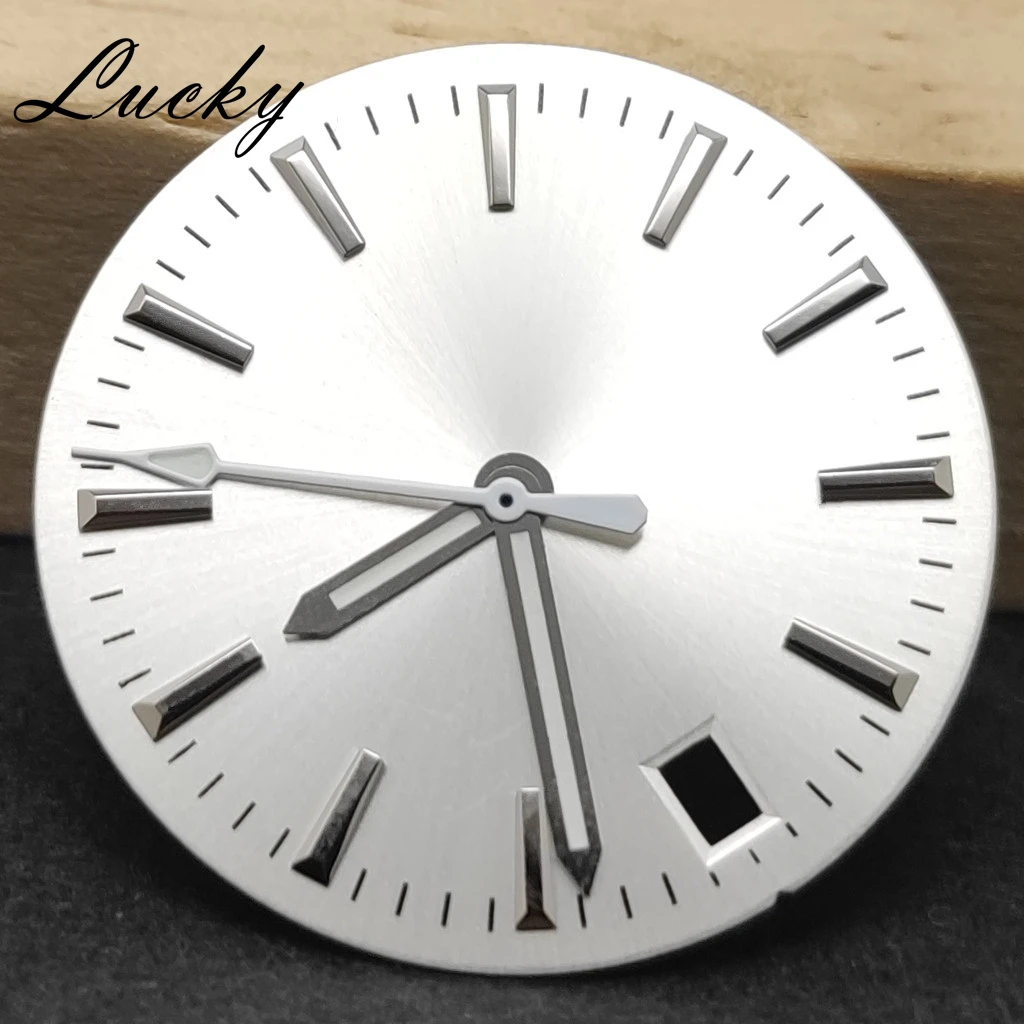 28.5 مللي متر ساعة فضية الطلب مجموعة SUB وجوه ساعة بلون مع NH35 ساعة الأيدي تناسب NH35 NH36 4R 7S حركة الملحقات ﻿ ﻿