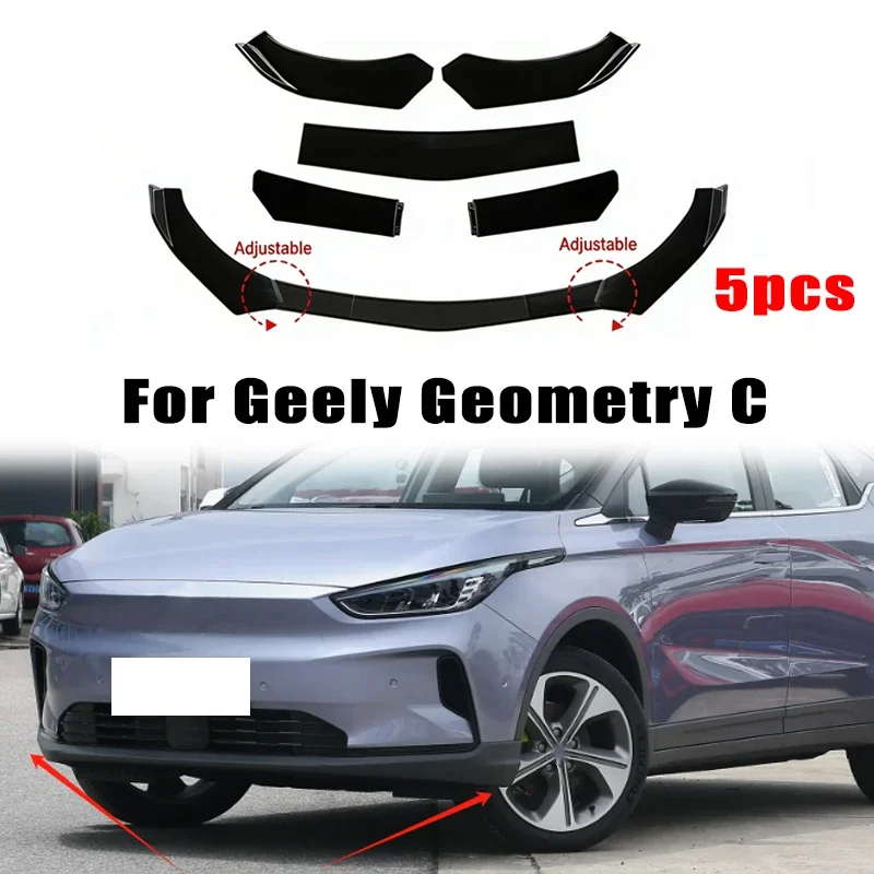 

5Pcs ABS Material Universal Car Front Bumper Separator Bumper Lip Body Kit Duck Lip Separator For Geely Geometry C Accessories