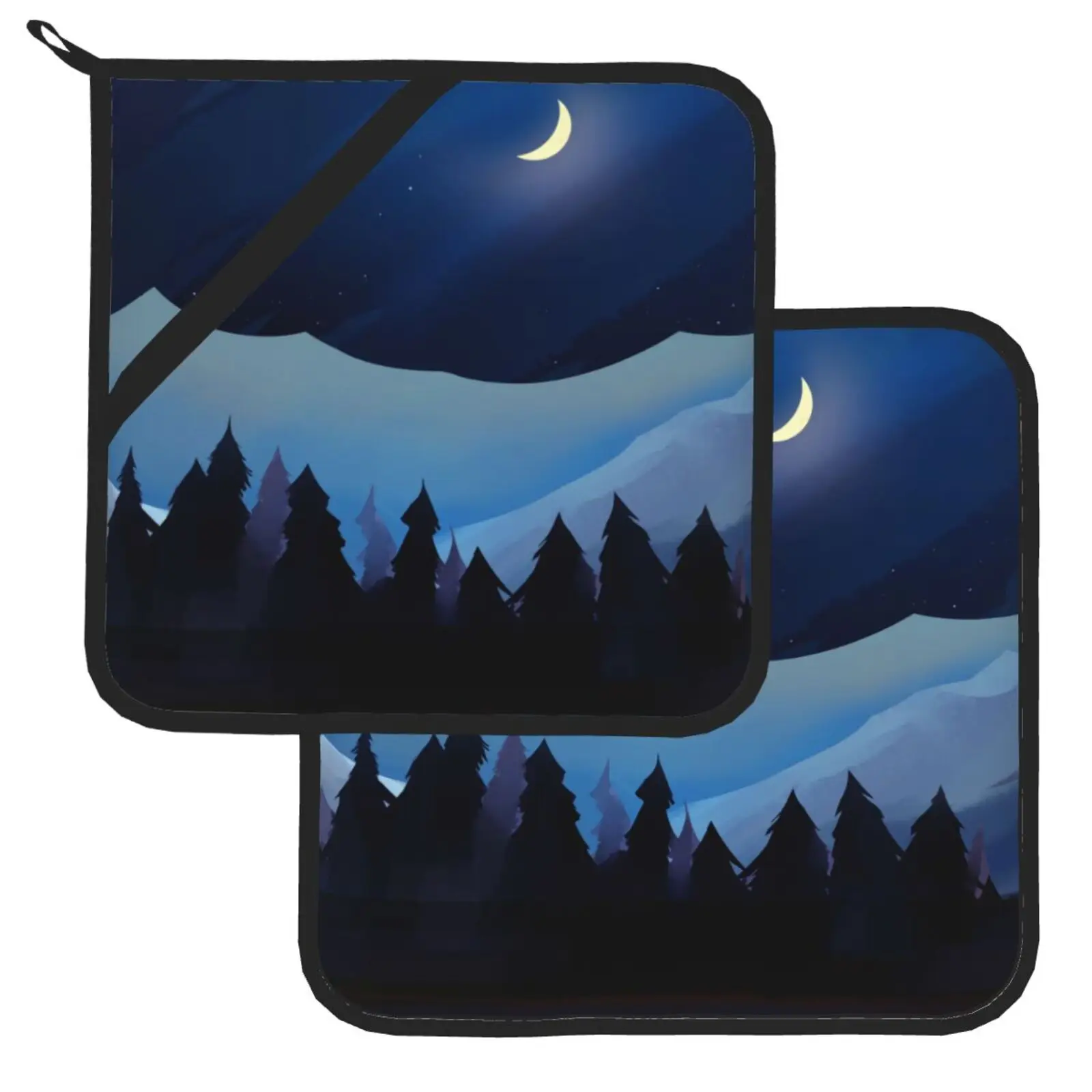 

Mountains Nature Scenery Pot Holders Set of 2 Kitchen Heat Resistant Potholder for Microwave Cooking Baking Oven End Dishes