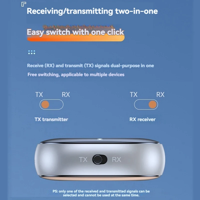 2 in 1 무선 블루투스 5.3 리시버 송신기 어댑터, AUX 핸즈프리 통화, 자동차 라디오 오디오 헤드폰 TV용, 3.5mm