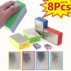 1-8Pcs New Diamond Hand Polishing Pads Tile Glass Abrasive Grinding Block Pad Stone Marble Ceramic Sanding Disc Polisher Tools