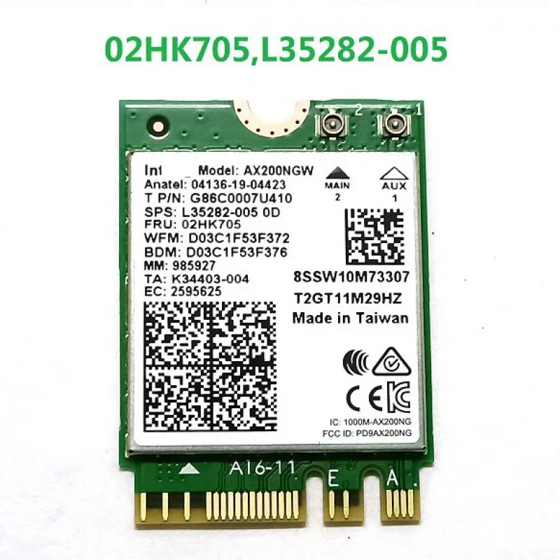 

Int-ax200ngw-wifi is suitable for Lenovo Yoga 6, s740, S540, Leon 5, FLEX 5, IdeaCentre 3, 5, 5G series, 02hk705, sw10m73307