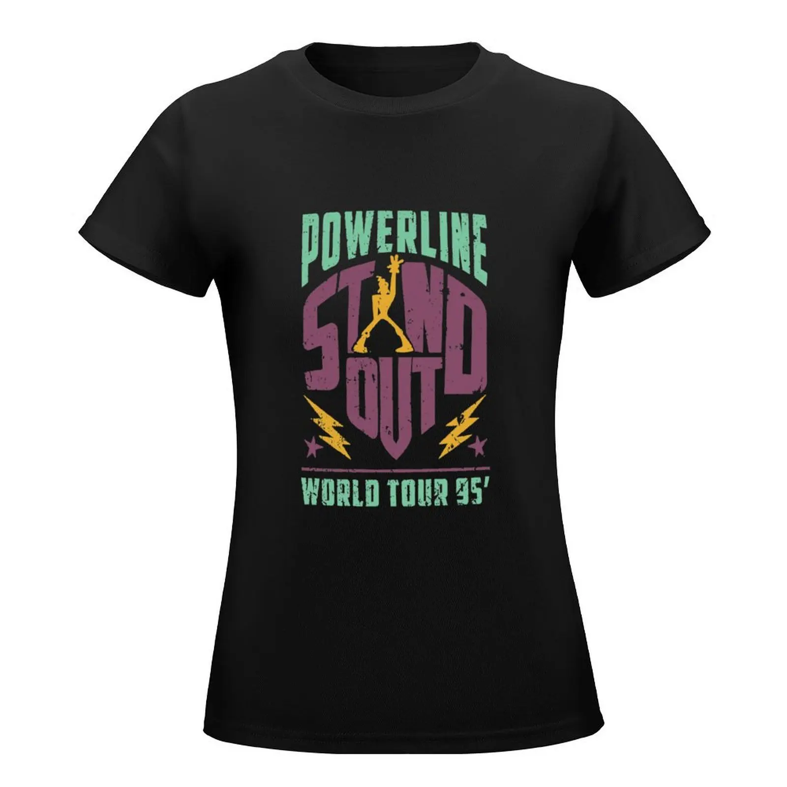 Vintage Powerline Stand Out World Tour 95&x27; T-Shirt Aesthetic clothing kawaii clothes t-shirts for Women cotton