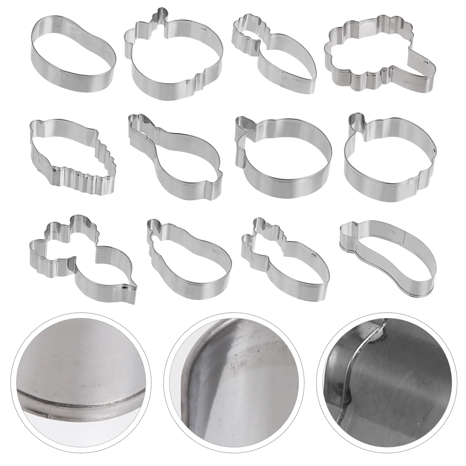 

12Pcs Vegetable Style Baking Molds Stainless Steel Cookie Molds for DIY Baking Cakes Cookies Chocolate Accessories