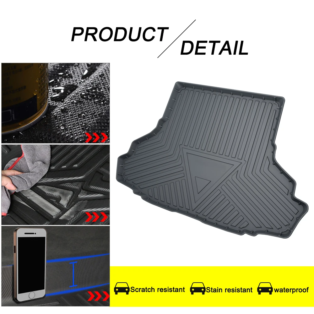 TPE Car Trunk Mats For Ford Mustang 2015 2016 2017 2018 2019 2020 2021 Trunk Rubber Cargo Liner Carpet Protect Cover