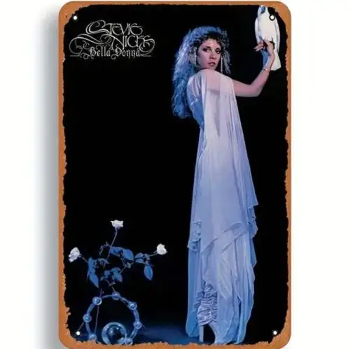 1 шт., винтажная металлическая вывеска Stevie Nicks, настенный декор Bella Donna 1970-х годов RockNRoll
