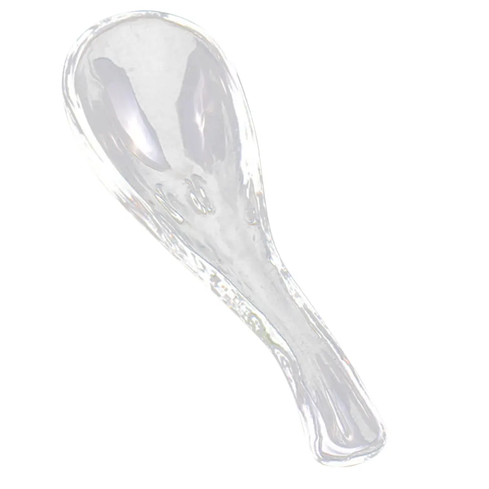 Cuchara de vidrio, cuchara de postre china de superficie lisa, Ideal para uso comercial en el hogar, cucharas para servir fáciles de limpiar para fiestas