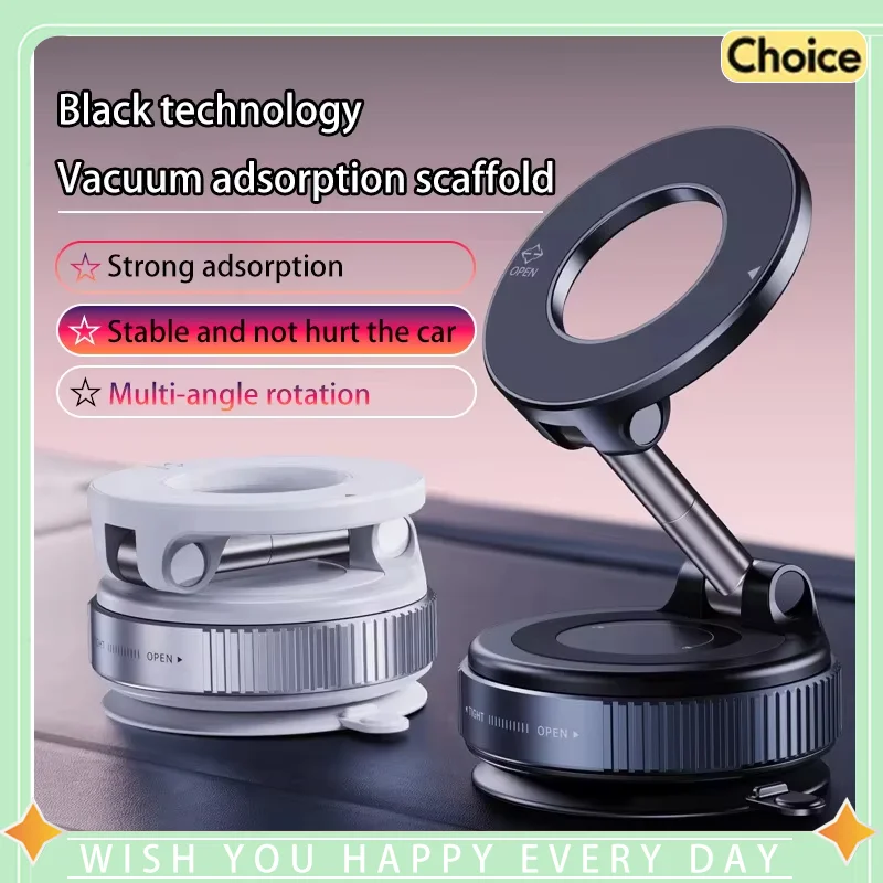 

Magsafe Car Phone Holder Magnetic Foldable Mount Dual Suction Vacuum Adhesive for iPhone Navigation Dashboard