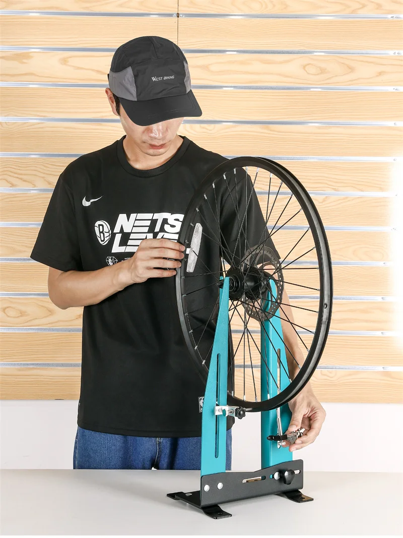 WEST BIKING Fahrrad-Radzentrierständer, verstellbares Felgenreparaturwerkzeug für MTB, Rennrad, Scheibenbremsrotor-Ausrichtung, Fahrradwartung – Detail 14
