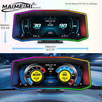 P4 HUD Newest Head Up Display Auto Display OBD2+GPS Smart Car HUD Gauge Digital Speedometer Odometer Slope Meter Security Alarm