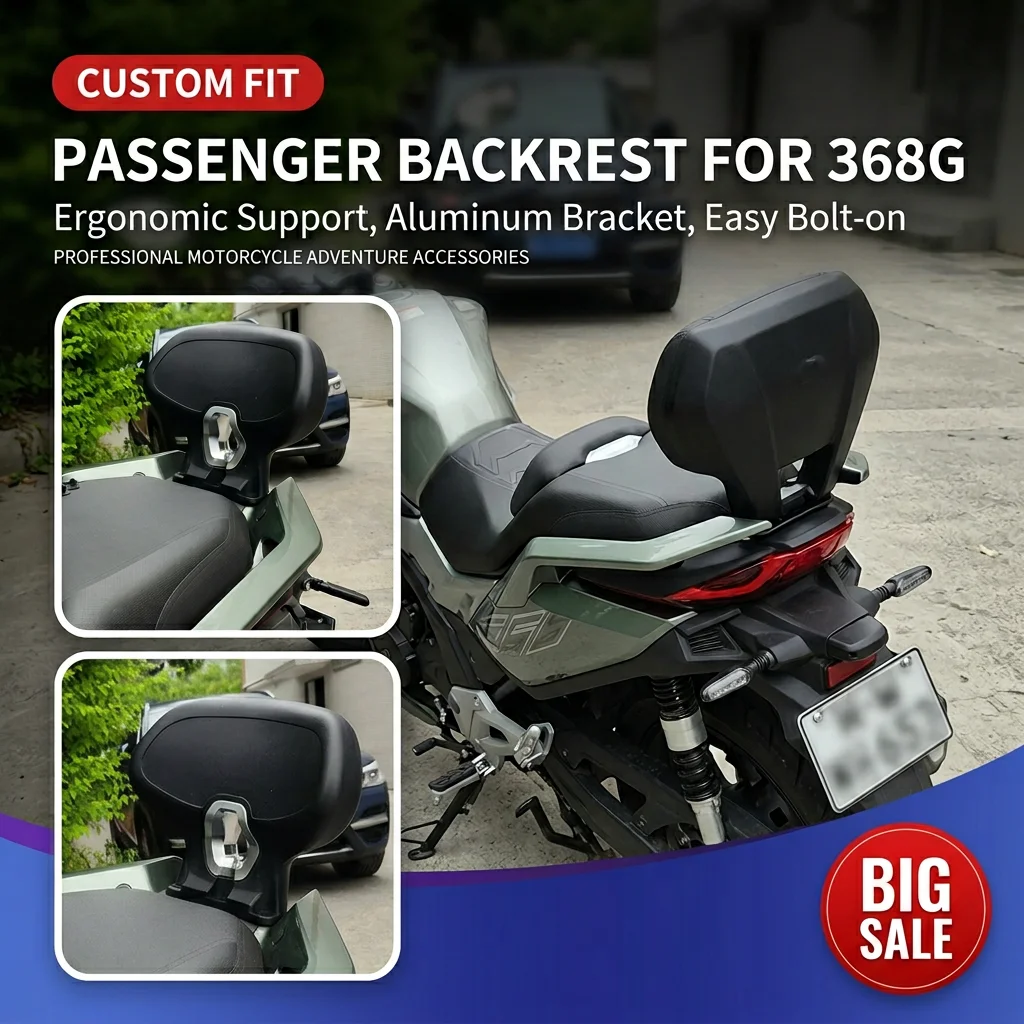 

Passenger Backrest for Zontes 368G Motorcycle Rear Seat Padded Cushion Support Aluminum Alloy Bracket Modification Accessories