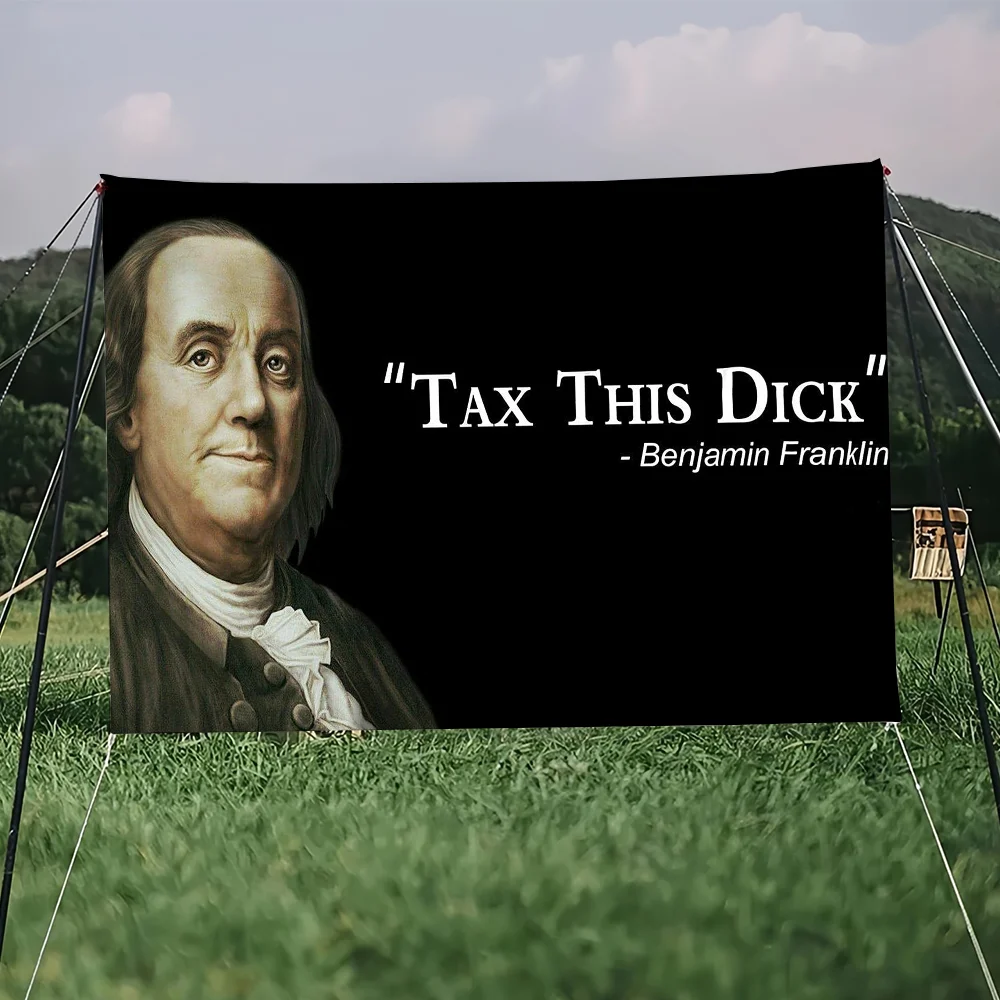 Divertido Benjamin Franklin impuesto esta bandera de pene dormitorio universitario sala de estar hogar dormitorio decoración tapiz divertido garaje Bar pared Club Banne