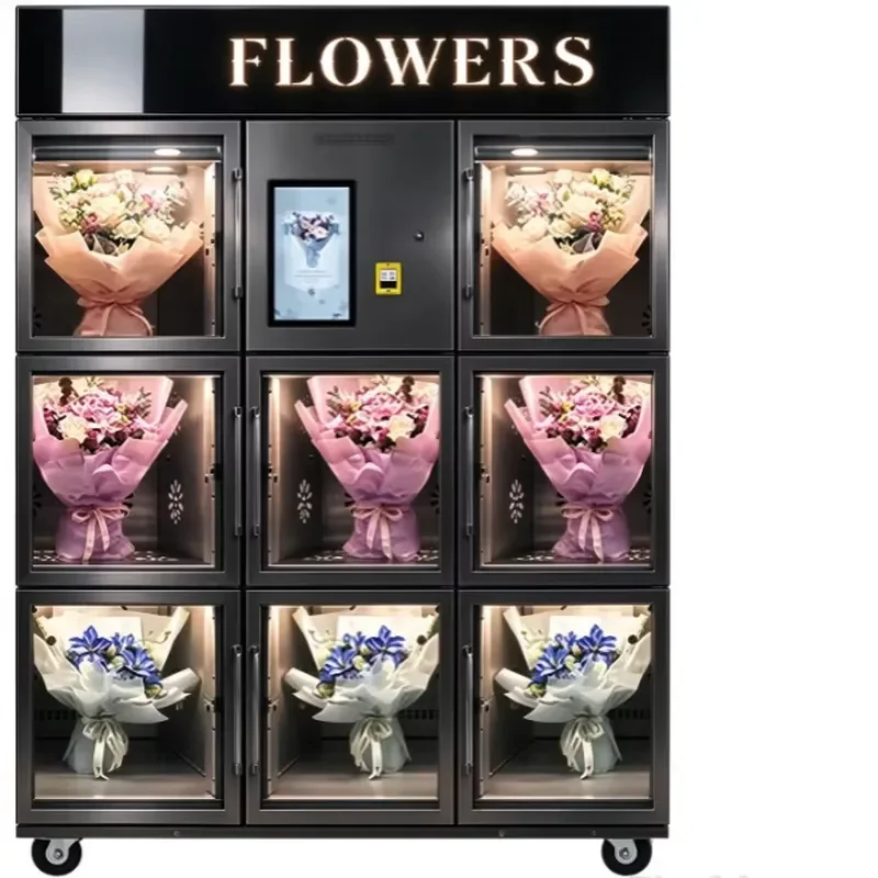 Custom Flower Vending Locker Machine Cold Storage Floral Bouquet Vending Equipment for Shopping Mall